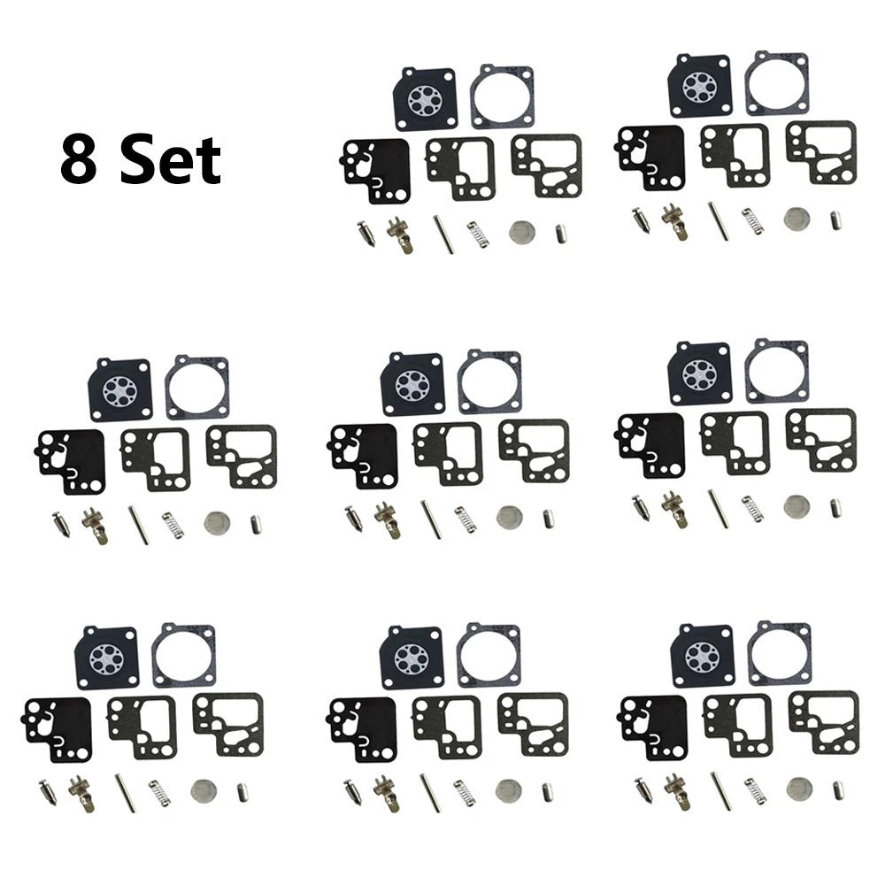 Set of 8 Carburetor Repair Kits for ZAMA RB-186 C1T-S195 Stihl HS46 HS56