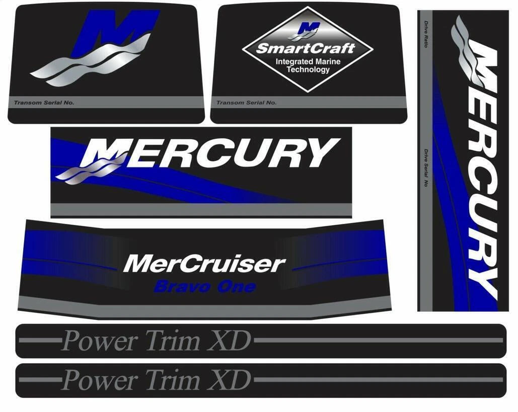 Decal Kit for Mercruiser Bravo One (2016) - Blue Rams Stickers Set
