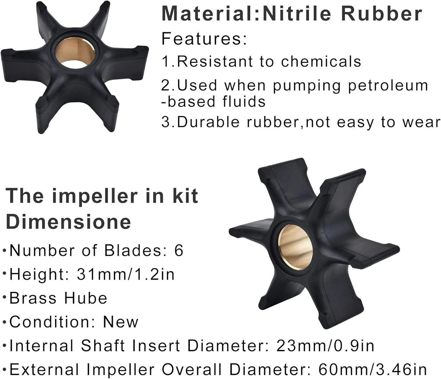 Water Pump Impeller Kit 5001595 for Johnson Evinrude Outboard (75-250 HP)