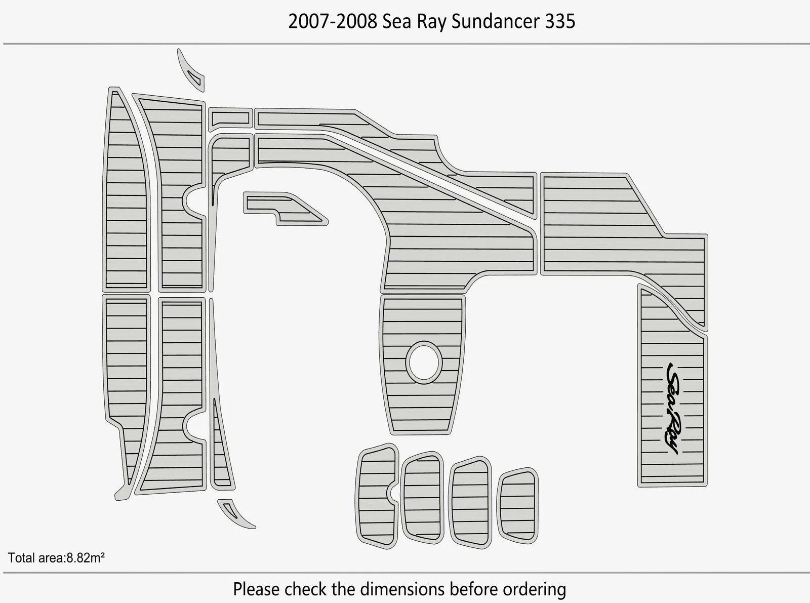 EVA Foam Pads for Sea Ray Sundancer 335 (2007) Cockpit Swim Platform