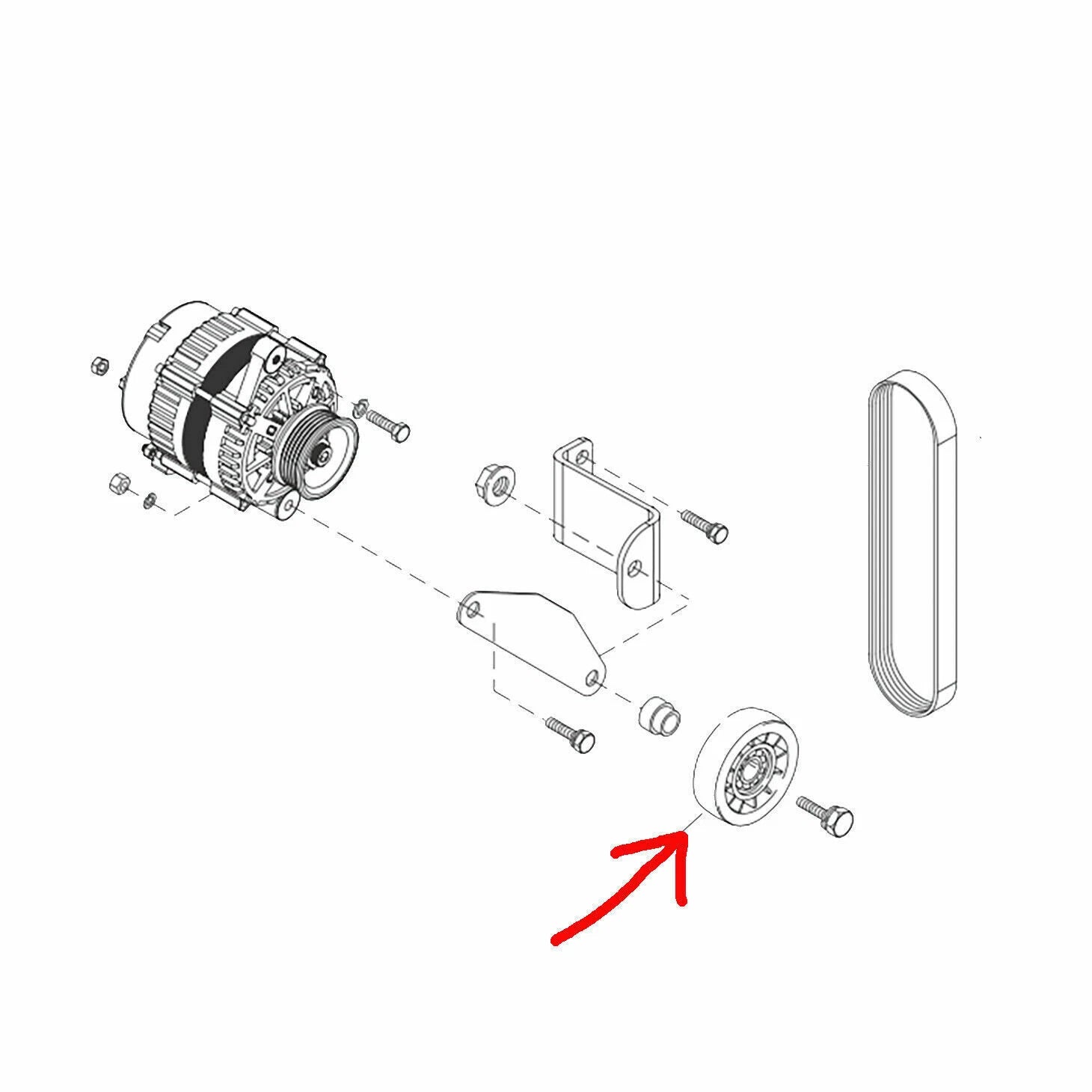 Serpentine Belt Idler Pulley with Bearing for MerCruiser (710-8M6500024)