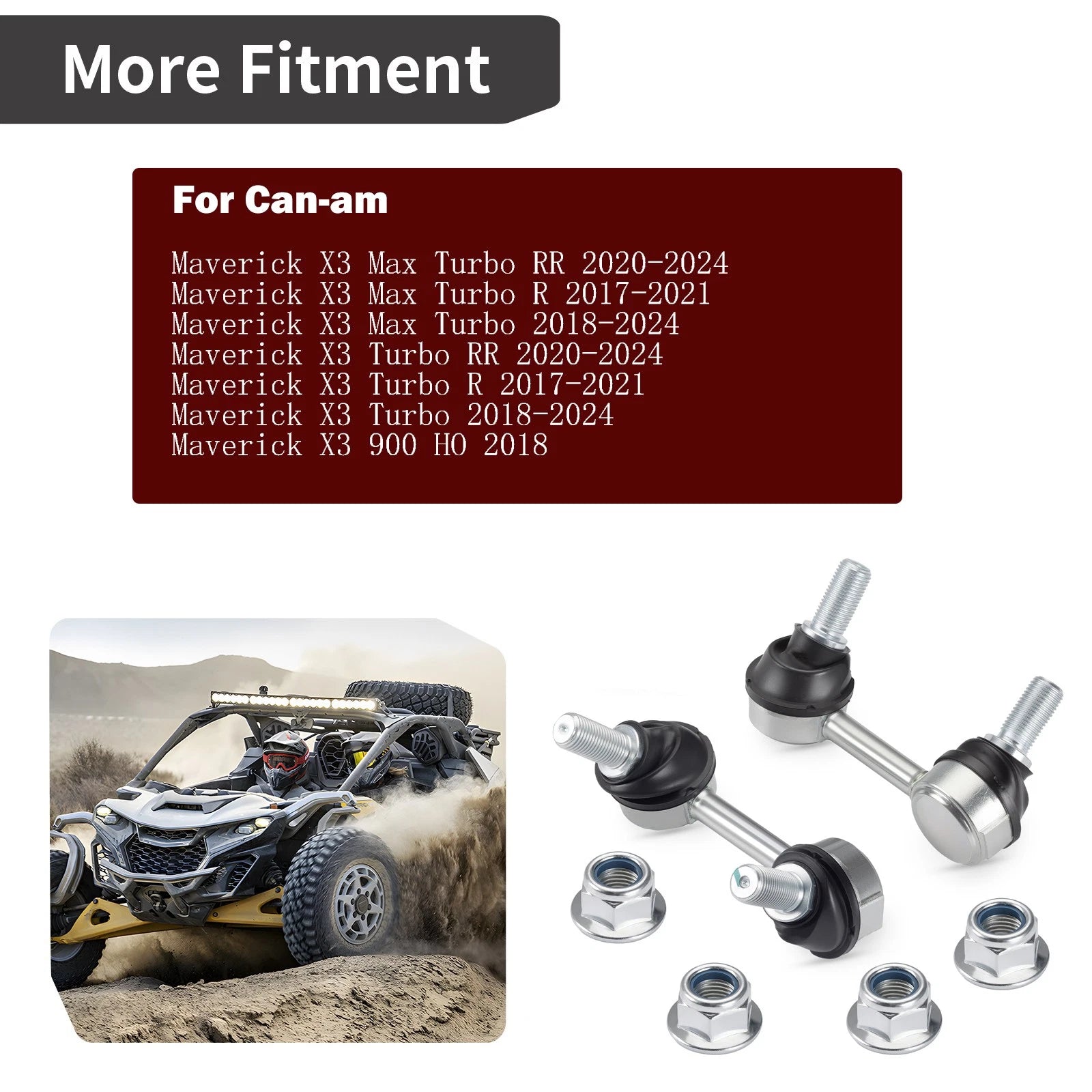 Front Stabilizer Bar End Links Kit for Can-Am Maverick X3 Max Turbo RR (2020–2024)
