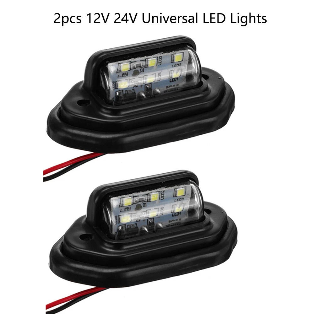 2Pcs LED License Plate Lights for Car Truck (12-24V)