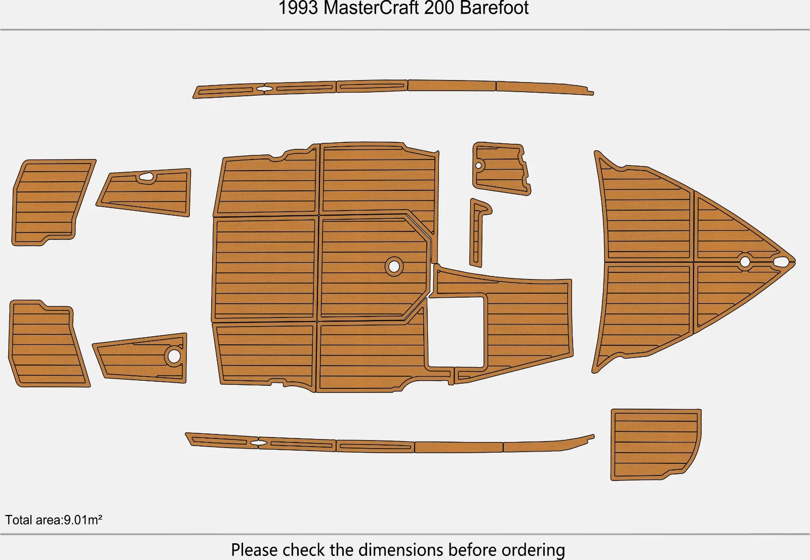 EVA Foam Flooring Pads for MasterCraft Barefoot 200 (1993)