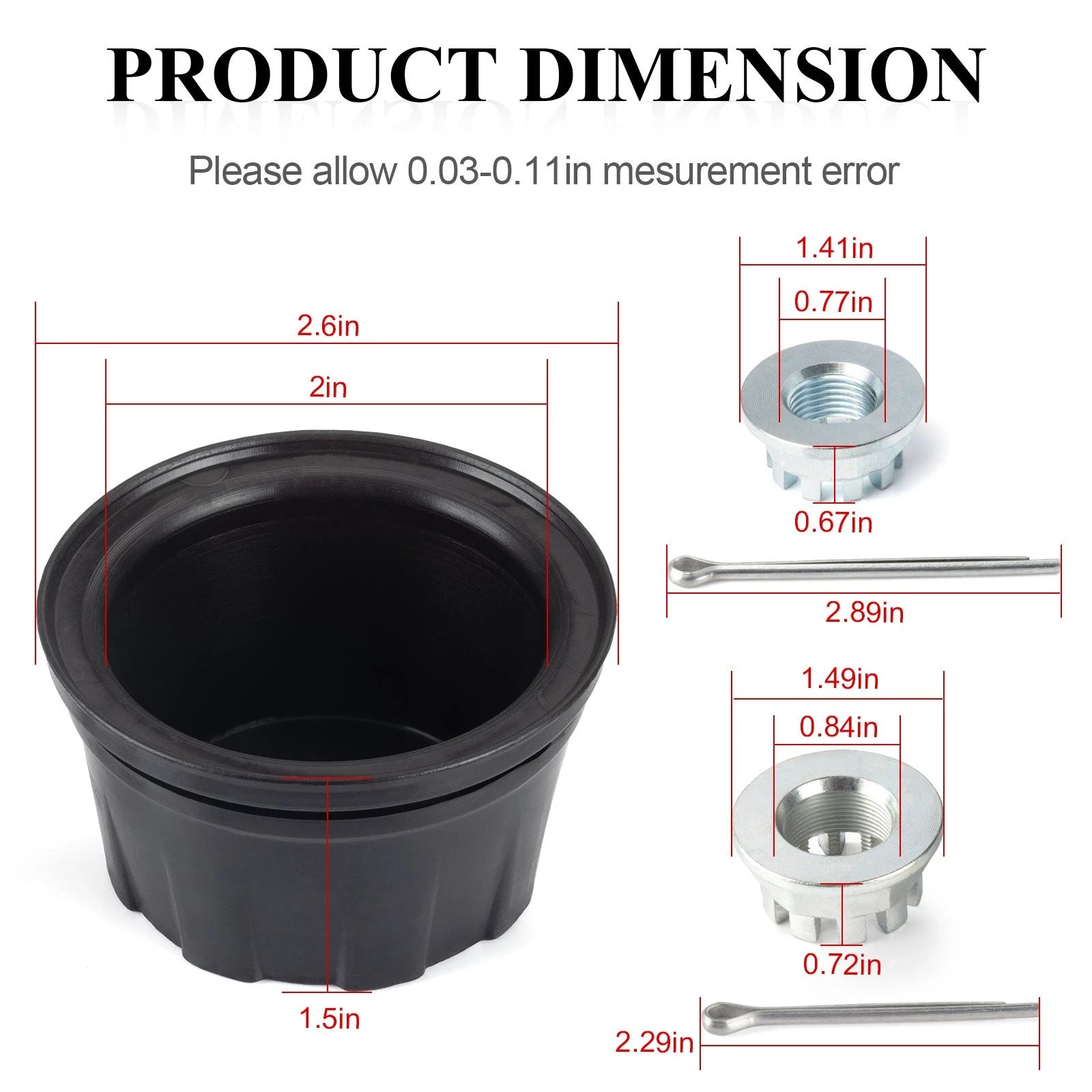 Set of 2 Front & Rear Wheel Center Caps with Nut Pin for Honda Rancher 350 420 Recon 250