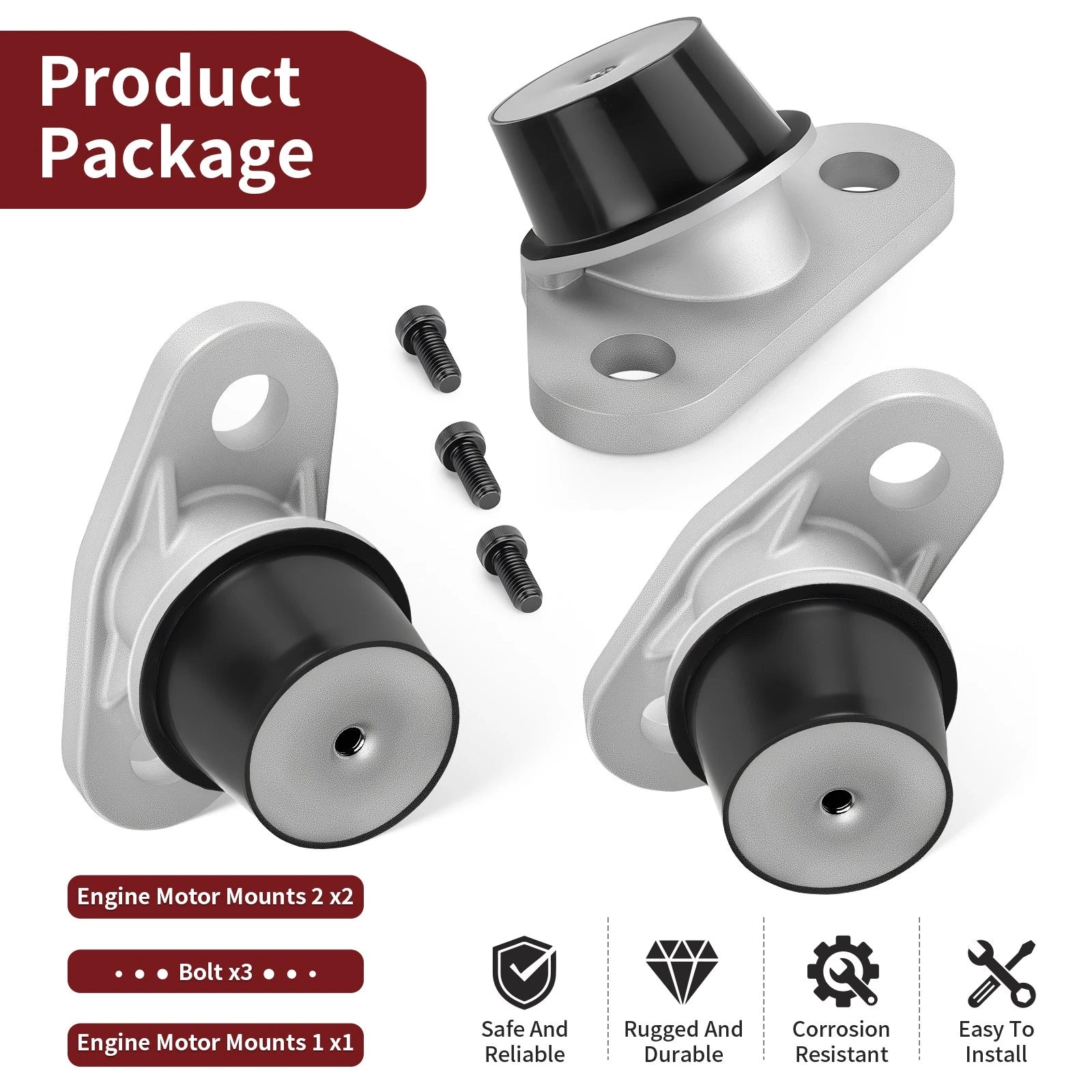 Engine Motor Mounts Set of 2 270001096 for Sea Doo GTX 4TEC (2003–2006)