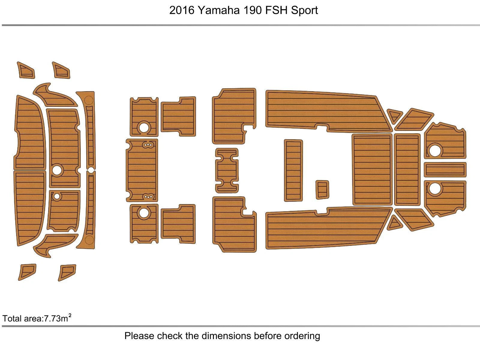 EVA Pads for Yamaha 190 FSH Sport (2016) - Foam Teak Deck Flooring