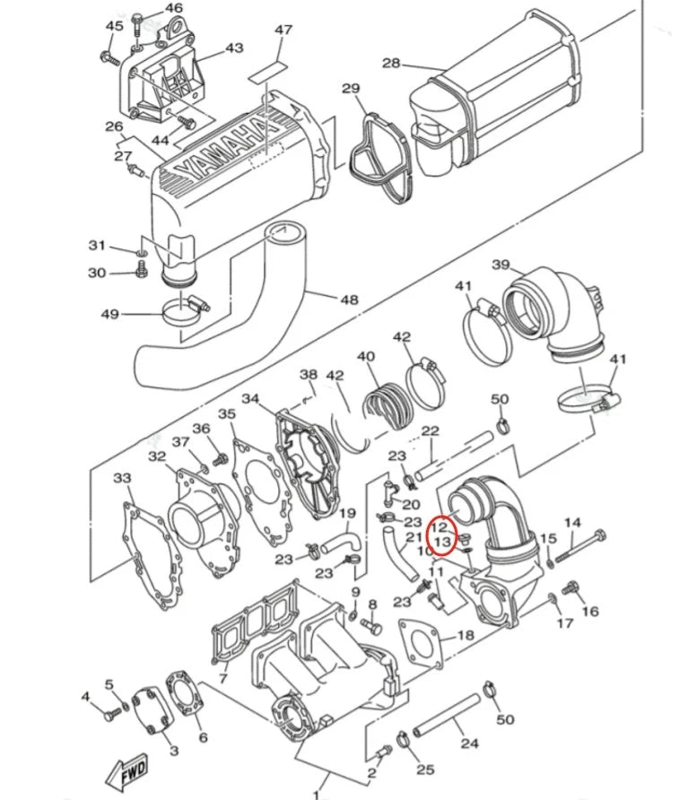 2 Lower Unit Drain Screw & Gasket Kit for Yamaha Outboard (90340-08002, 90430-08003)