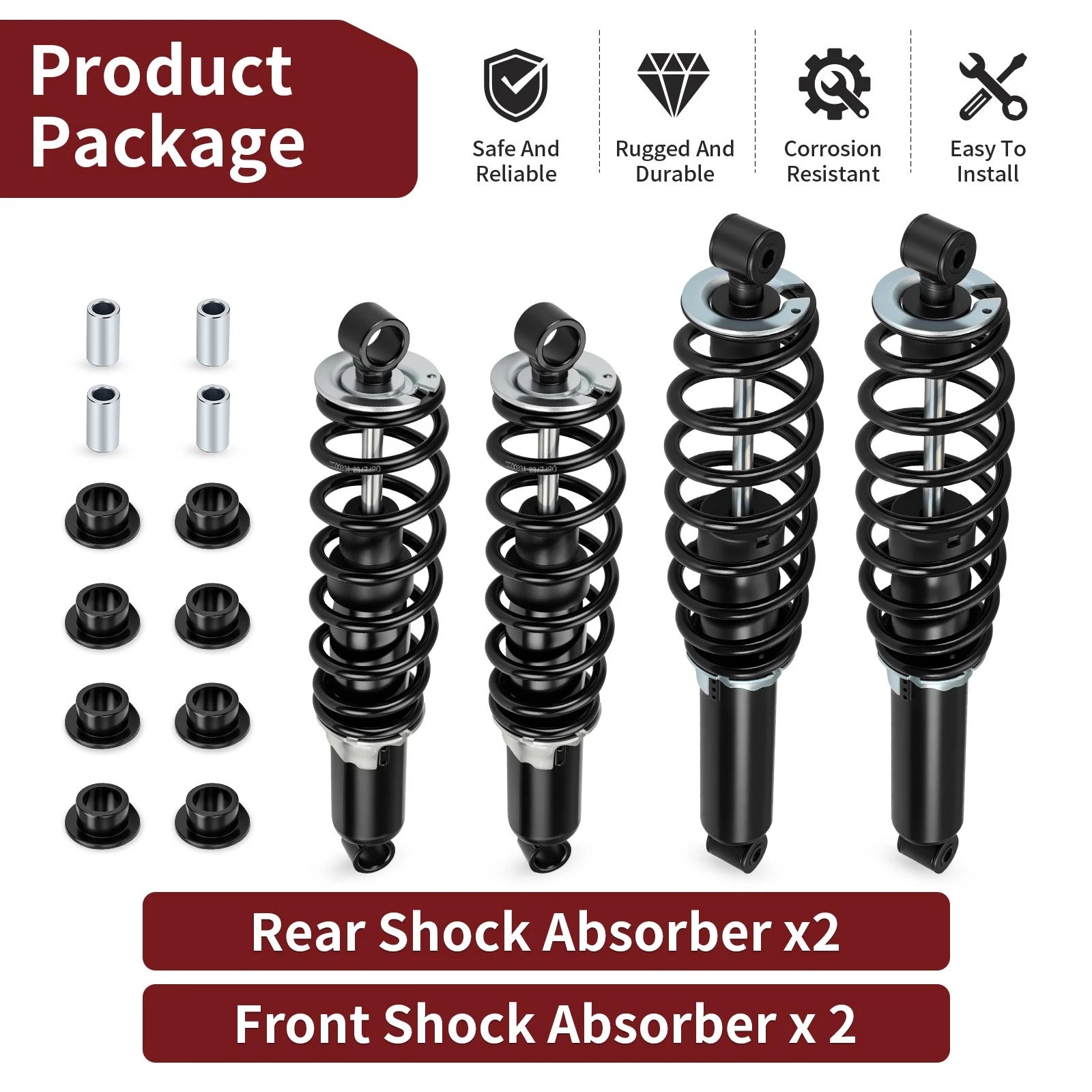 Set of 2 Front Rear Shocks Absorbers 7043463 7043464 for Polaris Sportsman XP 1000 (2015–2025)