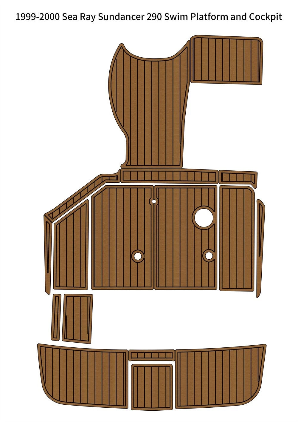 EVA Teak Floor Cockpit Pad for Sea Ray Sundancer 290 (1999–2000)