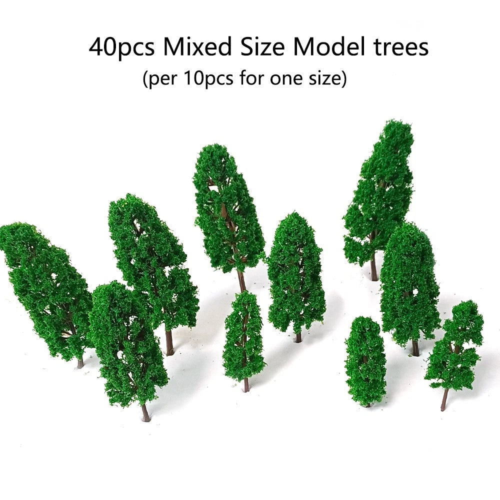 Set of 40 Mixed Size Model Trees for Architecture Scenery