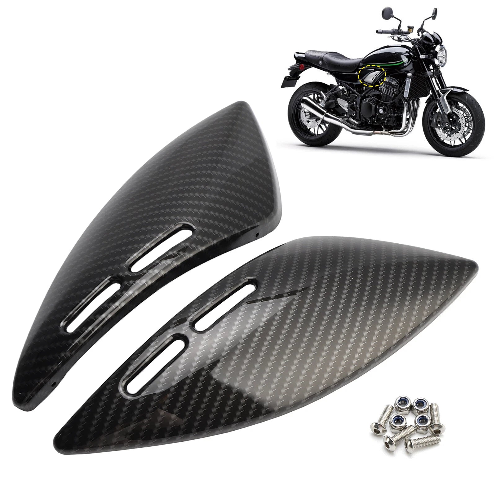 Gas Tank Side Cover Panel for Kawasaki Z900RS (2018–2024) Carbon T9