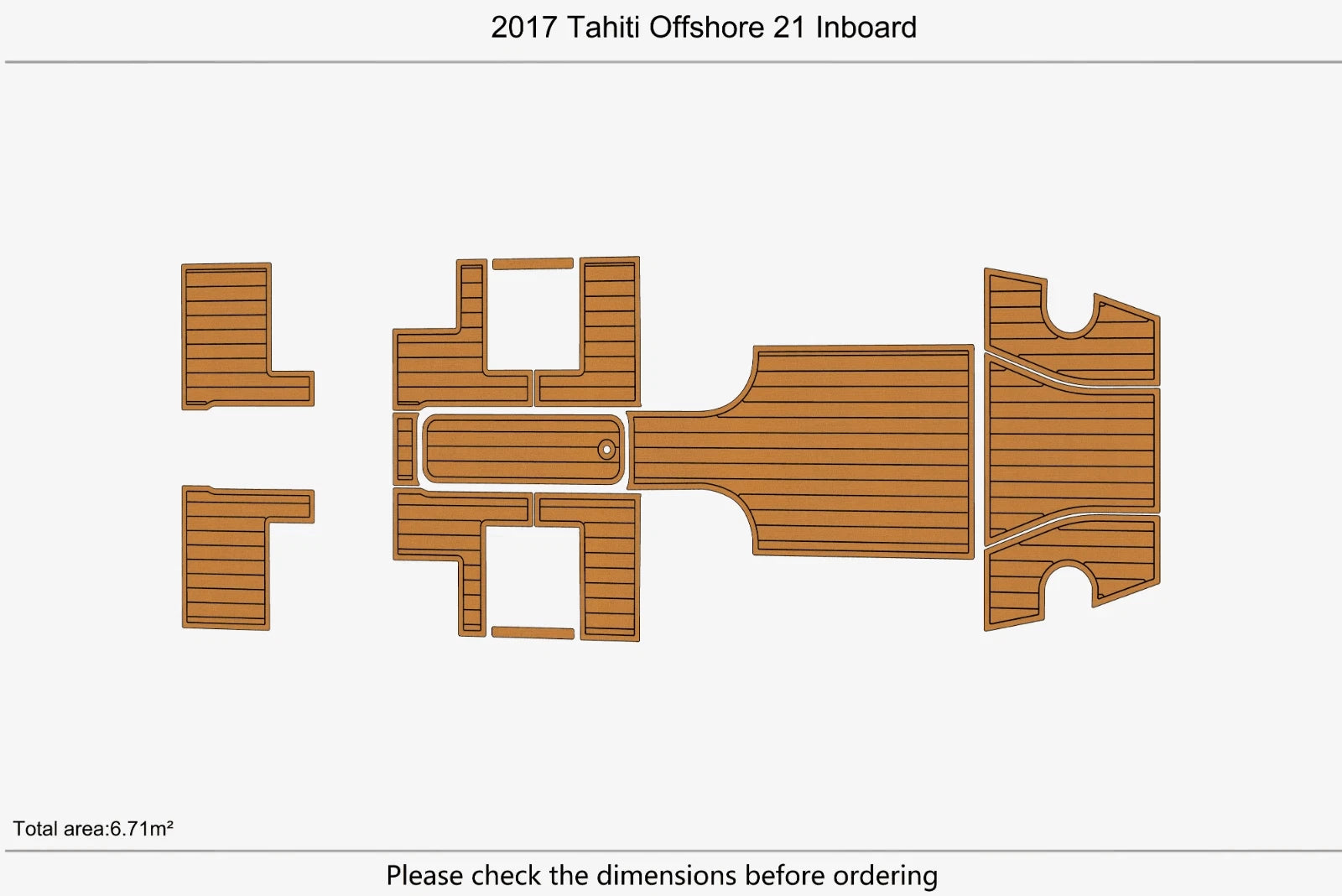 EVA Foam Teak Deck Floor for Tahiti Offshore 21 (2017)
