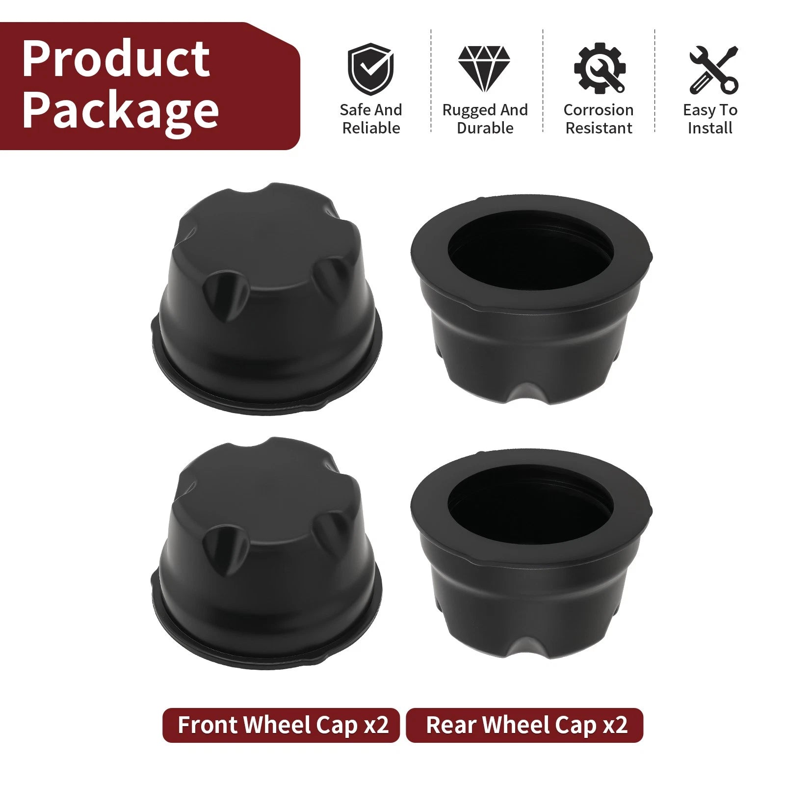 Set of 4 Wheel Caps for Suzuki Vinson 500 4x4 (2002–2007) LT-A500F LT-F500F