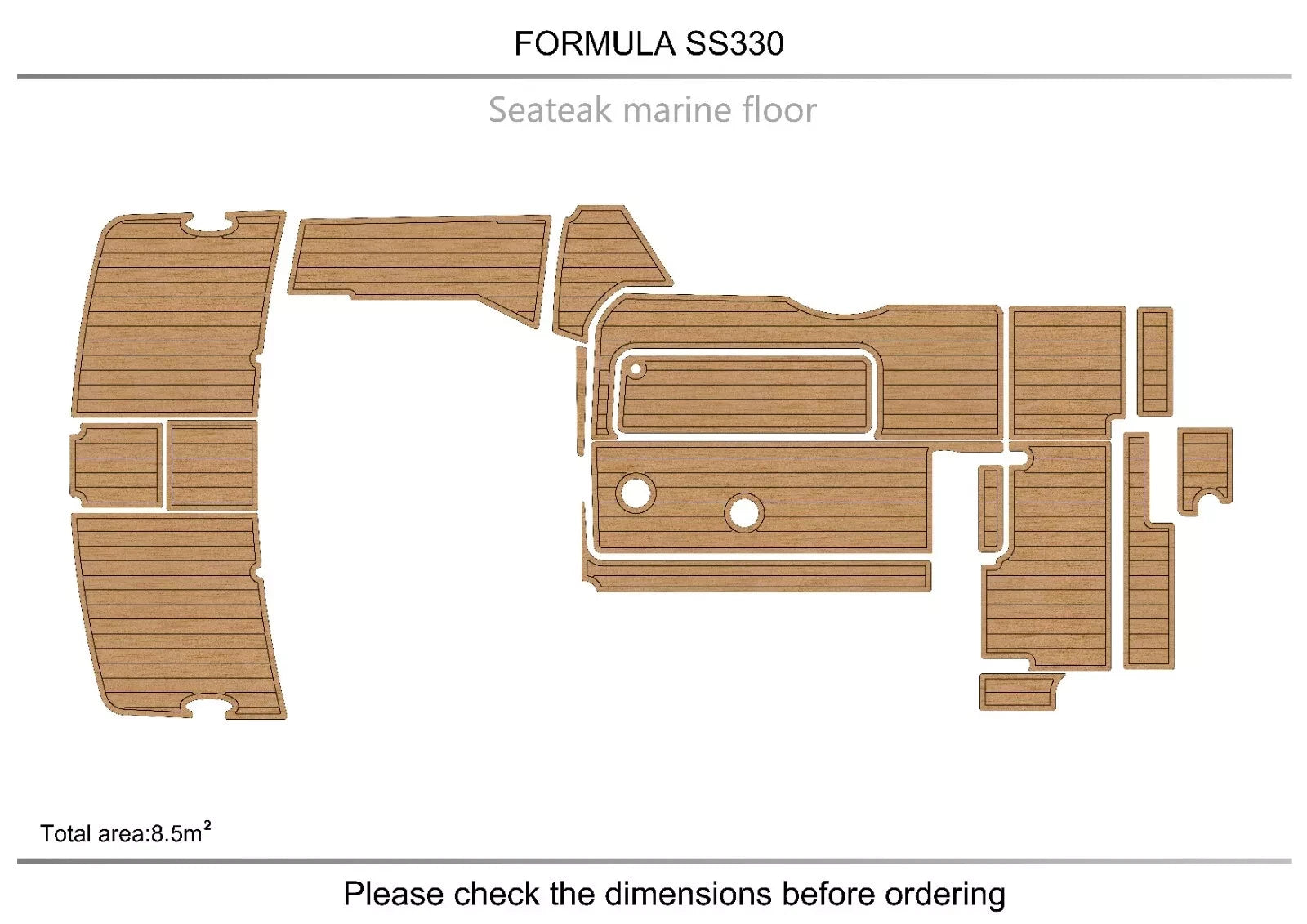 EVA Foam Teak Deck Flooring Mat for Formula SS330