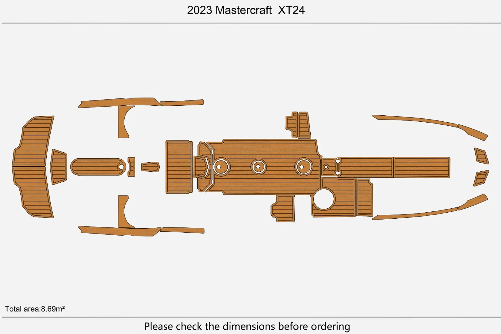 EVA Foam Teak Deck Flooring Mat for Mastercraft XT24 (2023)