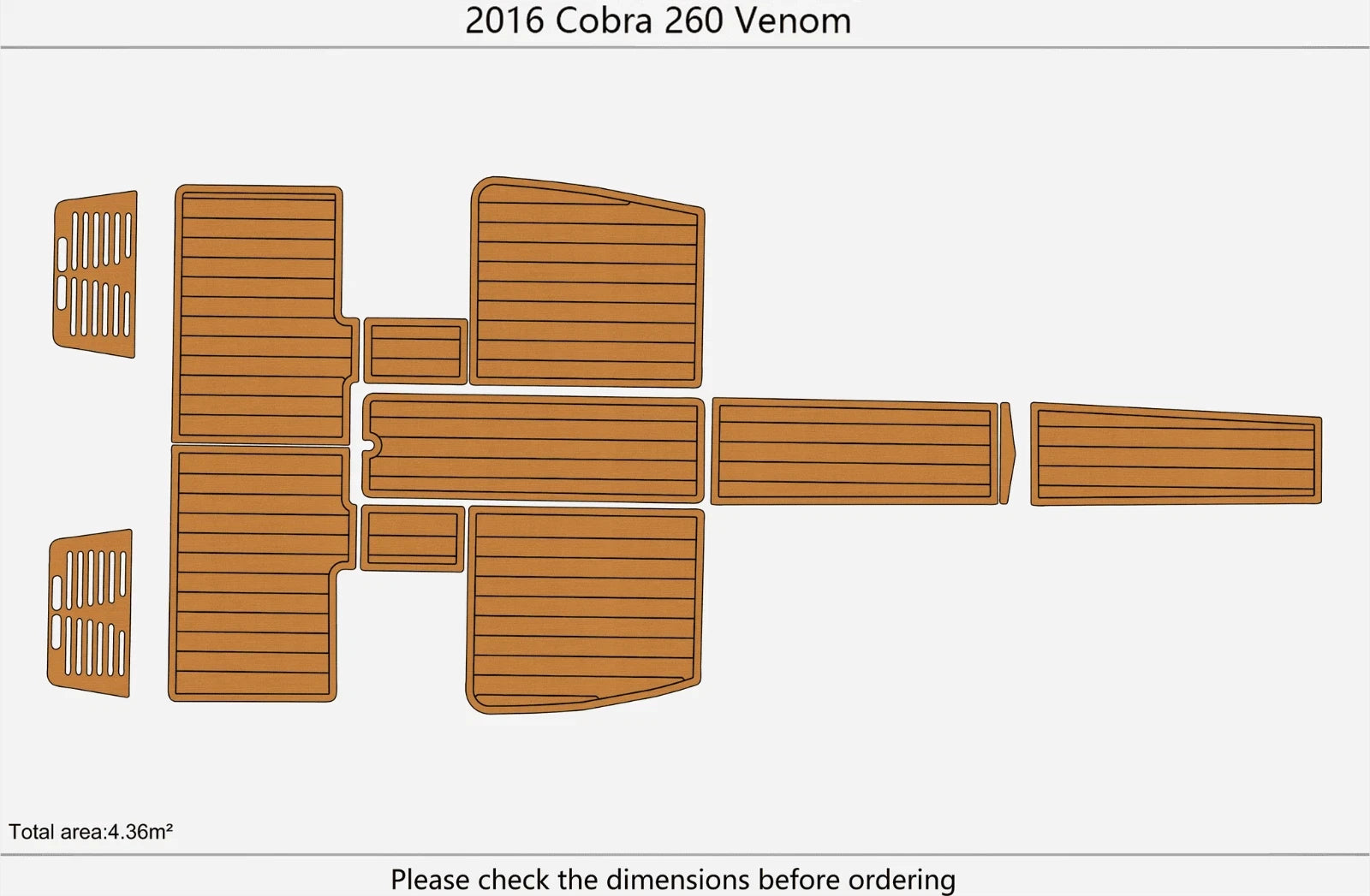EVA Pad for Cobra 260 Venom (2016) - Teak Deck Flooring Mat