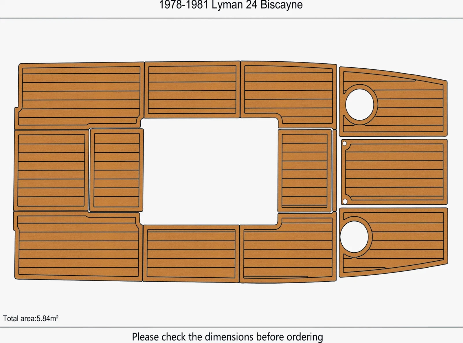 EVA Pad for Lyman 24 Biscayne (1981) - Teak Flooring Mat