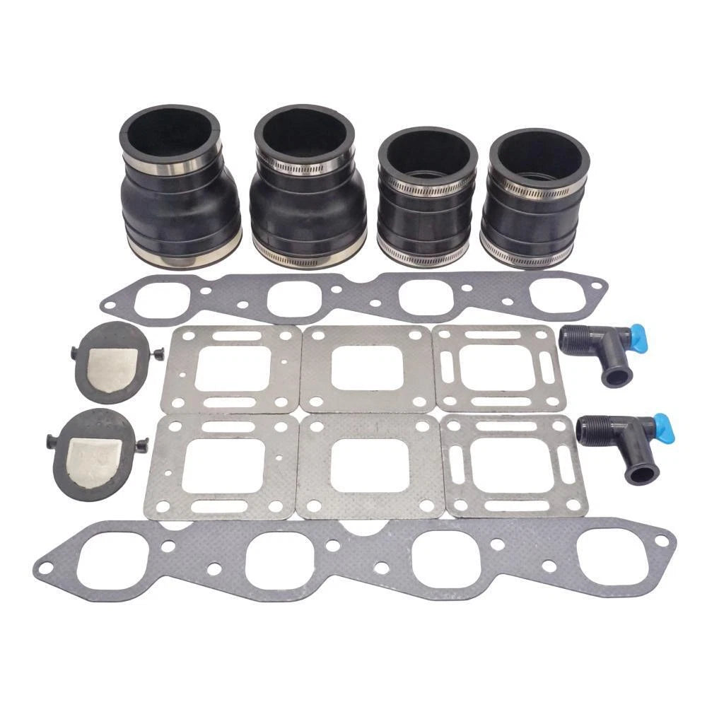 2 Sets Exhaust Manifold Kit for Mercruiser 330-370 V8 GM 454 502 CID (1981–2023)
