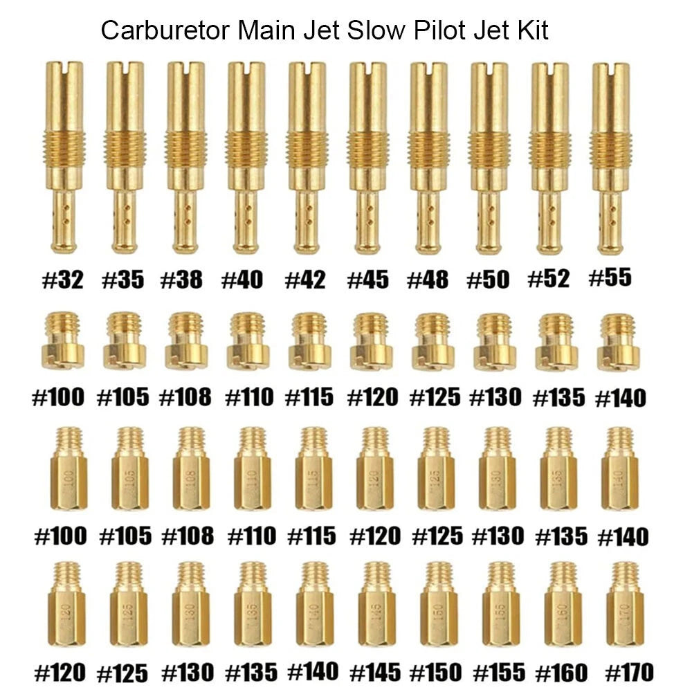 30Pcs Carburetor Main Jet & 10Pcs Slow Jet for PWK Keihin OKO CVK
