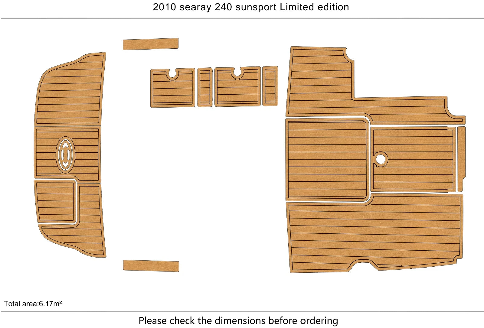 EVA Pads Flooring for Sea Ray 240 Sunsport (2004) - Swim Platform Cockpit Mat