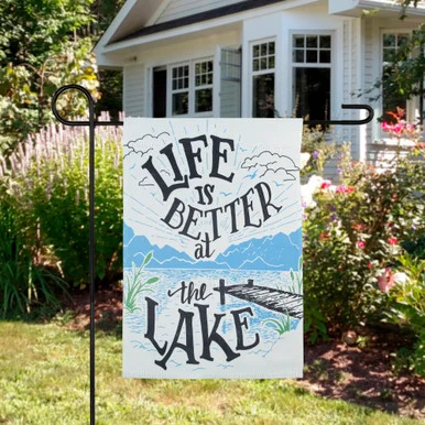 Serene Life is Better at the Lake Outdoor Garden Flag 12.5″ x 18″ – Embrace Lakeside Bliss