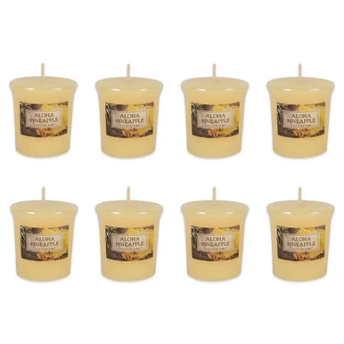Set of 8 Aloha Pineapple Votives, 1.75″