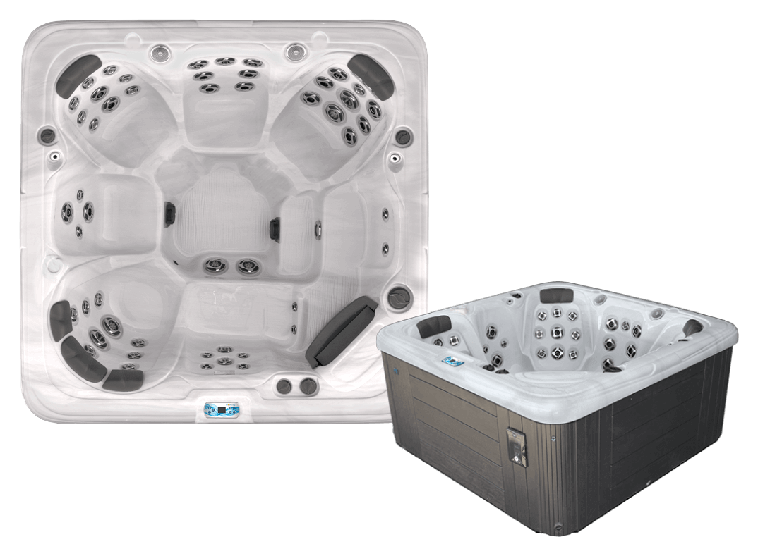 Shoreline Spas SL863L-37-L1 Storm Cloud Spa with Black Skirting, Circulation Pump and LED Jets