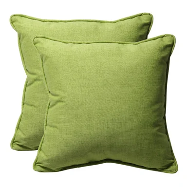Solid Square Outdoor Throw Pillows – 18.5″ – Green – Set of 2