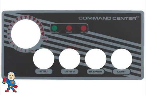 Tecmark Command Center 4-Button Overlay – No Temperature Window – Pneumatic Air Control 6-3/8″ x 3-1/8″