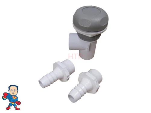 Universal Gray Waterfall Control Valve 2″ Shell Hole with Dual Straight Barbs for Spas