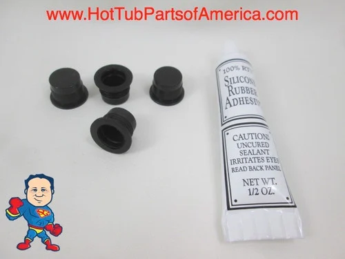 Universal Hot Tub Pillow Mounting Cup Kit – 4 Pack with Silicone Sealer & Installation Guide