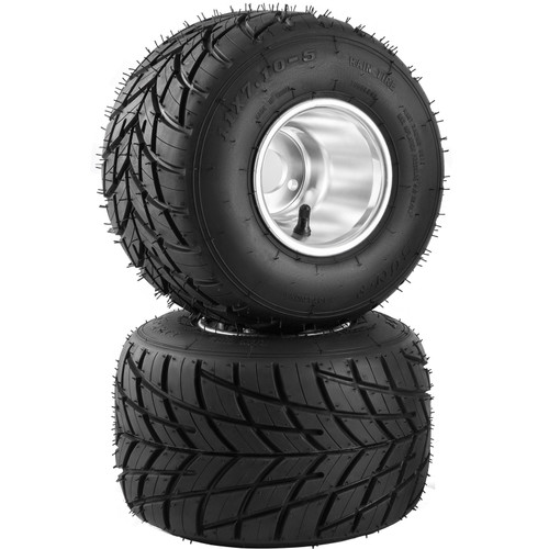 Go Kart Tires and Rims, 2pcs Rear Tires Rims, Go Cart Wheels and Tires 11"x 7.5" Rear, HUB- Rim Fit Bolt Pattern 58 mm/2.28 inch with 3 Holes for Go Kart, Drift Trike, Buggy