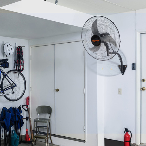 Wall Mount Fan, 18 Inch, 3-speed High Velocity Max. 4000 CFM Oscillating Industrial Wall Fan, Commercial or Residential for Warehouse, Greenhouse, Workshop, Patio, Basement, Black, ETL Listed