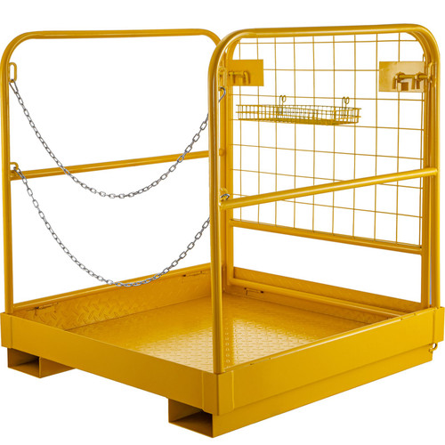 Forklift Man Basket 36"x36" for 1 or 2 People, Forklift Safety Cage 1102 Lbs, Foldable for Changing Lights, Painting, Roof Repair, Tree Service