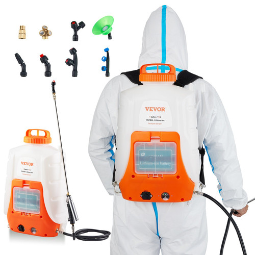 Battery Powered Backpack Sprayer 4 Gal Tank 0-90 PSI Adjustable Pressure