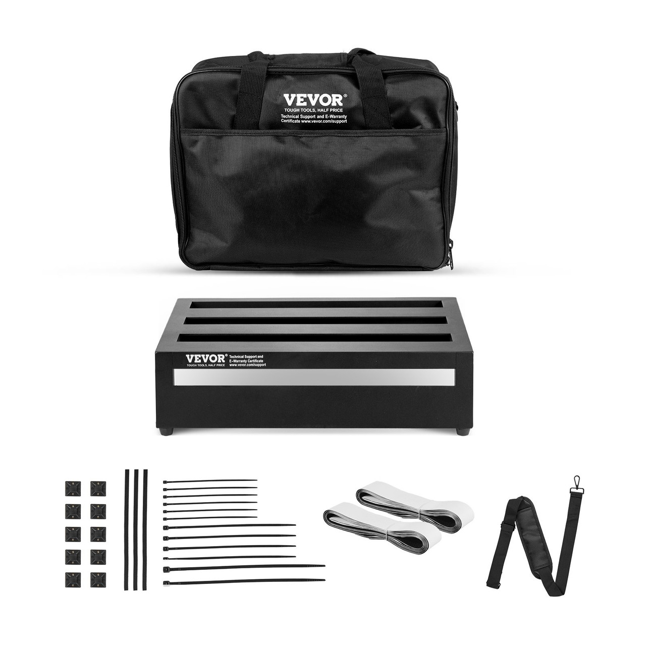 Guitar Pedal Board, 14'' x 11'', Aluminum Alloy 1.7 lbs Super Light Guitar Effects PedalBoard with Carry Bag High Quality Velcro Fixed Strap Shoulder Strap, Accommodate 8 Guitar Pedals, Medium