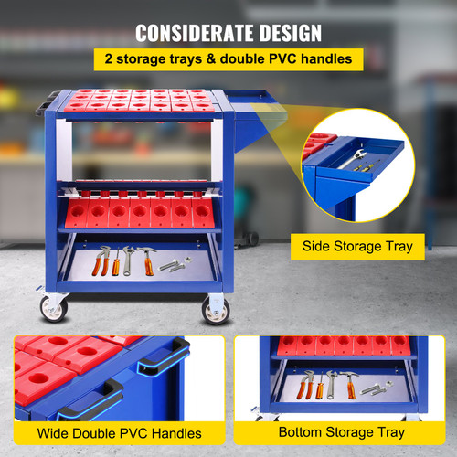 Tool Cart 40 Taper Tool Holder CNC Tool Cart 35 Capacity CAT40 BT40 Service Carts with Wheels Heavy Duty (BT40 35 Capacity)