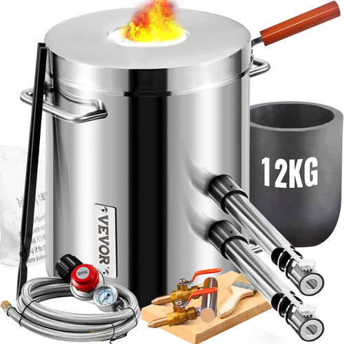 12KG Propane Smelting Furnace Kit Melting Furnace Double Burners 2700"