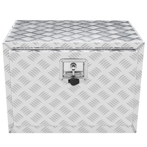 Underbody Truck Box, 24"14"16" Pickup Storage Box, Heavy Duty Aluminum Diamond Plate Tool Box with Lock and Keys, Waterproof Trailer Storage Box with T-Handle Latch for Truck, Van, Trailer