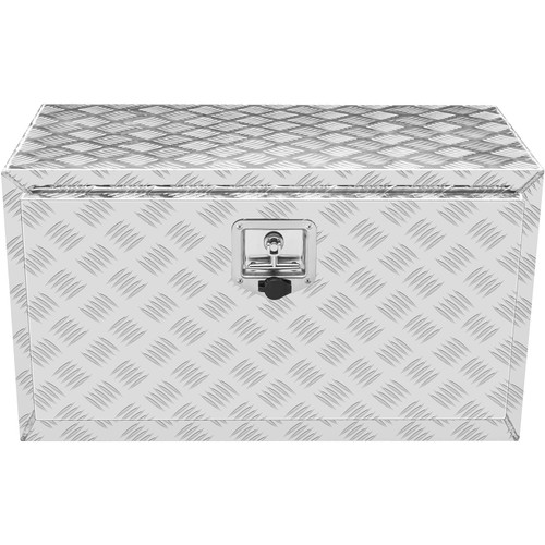 Underbody Truck Box, 30"14"16" Pickup Storage Box, Heavy Duty Aluminum Diamond Plate Tool Box with Lock and Keys, Waterproof Trailer Storage Box with T-Handle Latch for Truck, Van, Trailer