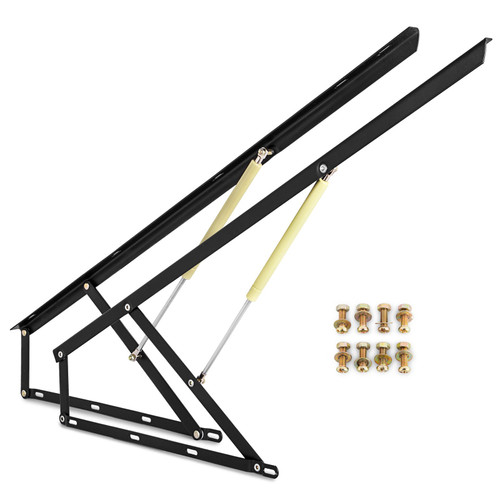 Pair of 4FT Pneumatic Storage Bed Lift Mechanism Heavy Duty Gas Spring Bed Storage Lift Kit for Box Bed Sofa Storage Space Saving DIY Project Lifter Lift Up Hardware Black (B120)