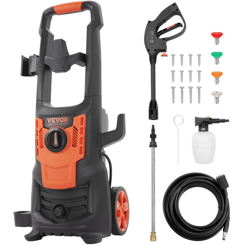 Electric Pressure Washer, 2150 PSI, Max. 1.8 GPM, 1800W Power Washer w/ 26 ft Hose, 4 Quick Connect Nozzles, Foam Cannon, Portable to Clean Patios, Cars, Fences, Driveways