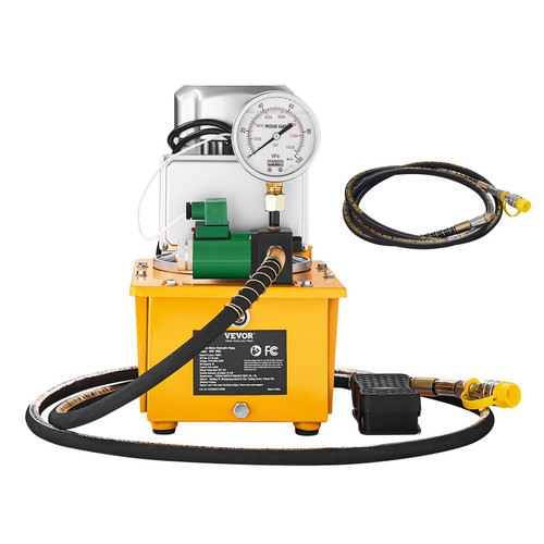 Electric Hydraulic Pump, 10000 PSI 750W 110V 488 in3/8L Capacity, Single Acting Solenoid Valve, Electric Driven Hydraulic Pump Power Pack Unit with Pedal Switch for Punching/Bending/Jack Machine