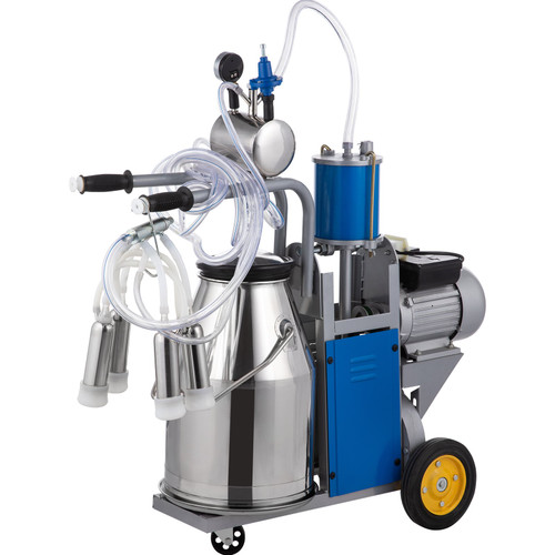 Electric Cow Milking Machine, 1440 RPM 10-12 Cows Per Hour, Electric Milker Machine with 25L 304 Stainless Steel Bucket, Double Handle Milk Machine for Cows