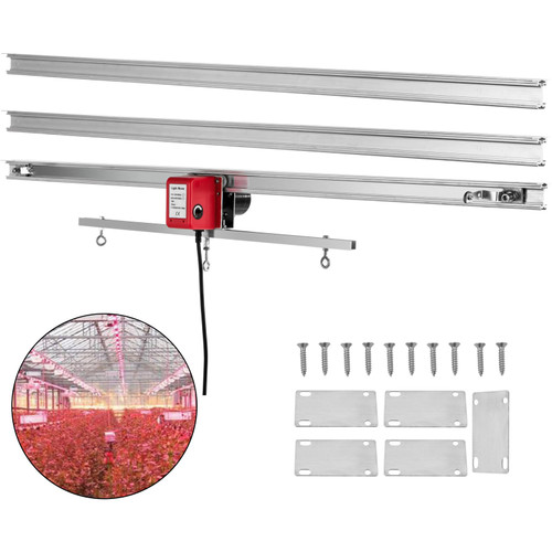 10.8 ft Adjustable Indoor Grow Light Mover Track Rail Mover Kit 10 r/min, Mover Motor w on/Off Button, Three Moving Rails, 0-120 Second Adjustable Time Delay Hydroponic Lighting System (discontinued)