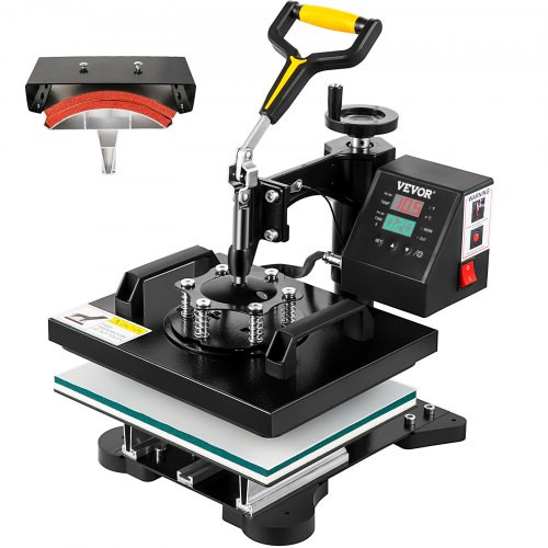 Heat Press Machine 2In1 10x12in Sublimation Print Transfer DIY T-shirt Cap