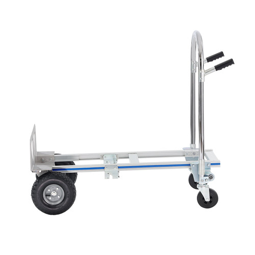 Aluminum Hand Truck, 2 in 1, 800 lbs Load Capacity, Heavy Duty Industrial Convertible Folding Hand Truck and Dolly, Utility Cart Converts from Hand Truck to Platform Cart with Rubber Wheels