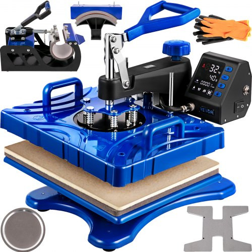 Heat Press 12X15 Inch Heat Press 6 in 1 Swing Away Heat Press Machine T-Shirt Sublimation Printer Transfer with Dual-Tube Heating Accurate Control Screen Display for DIY Shoes T-Shirts Cap Mugs