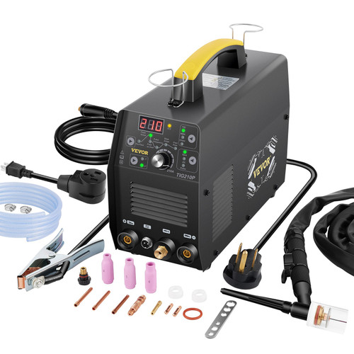 210Amp TIG Welder, Welder TIG 3 in 1, 110/220V Dual Voltage HF TIG/Stick/Clean Welding Machine w/Pulse, IGBT Inverter & Torch, Digital Arc Welder